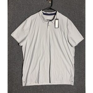 Rhone Men's 2XL Gray Commuter Sport‎ Polo Shirt Striped